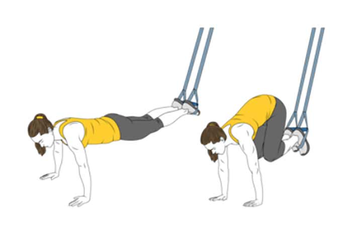 کرانچ زانو جمع تی آر ایکس (TRX Knee Tuck)