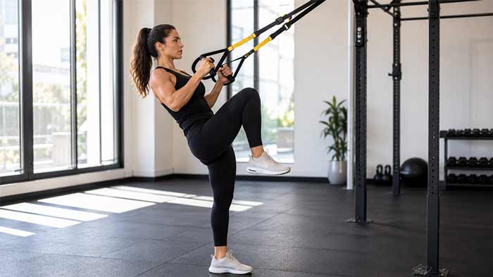کرانچ ایستاده تی آر ایکس (TRX Standing Crunch)