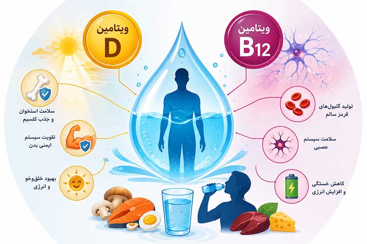 جذب نشدن آب ویتامین دی و ب 12