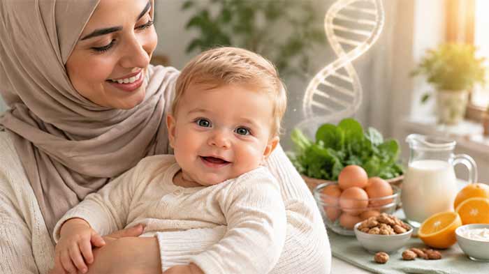 بارداری نوزاد با موهای بور